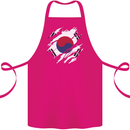 Torn South Korea Flag Korean Day Football Cotton Apron 100% Organic Pink