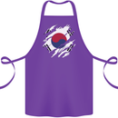 Torn South Korea Flag Korean Day Football Cotton Apron 100% Organic Purple