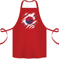 Torn South Korea Flag Korean Day Football Cotton Apron 100% Organic Red