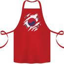 Torn South Korea Flag Korean Day Football Cotton Apron 100% Organic Red