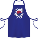 Torn South Korea Flag Korean Day Football Cotton Apron 100% Organic Royal Blue