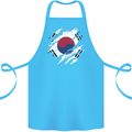 Torn South Korea Flag Korean Day Football Cotton Apron 100% Organic Turquoise