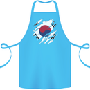 Torn South Korea Flag Korean Day Football Cotton Apron 100% Organic Turquoise