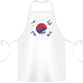 Torn South Korea Flag Korean Day Football Cotton Apron 100% Organic White