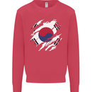 Torn South Korea Flag Korean Day Football Kids Sweatshirt Jumper Heliconia