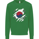 Torn South Korea Flag Korean Day Football Kids Sweatshirt Jumper Irish Green