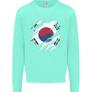 Torn South Korea Flag Korean Day Football Kids Sweatshirt Jumper Peppermint