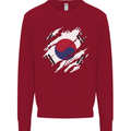 Torn South Korea Flag Korean Day Football Kids Sweatshirt Jumper Red