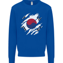 Torn South Korea Flag Korean Day Football Kids Sweatshirt Jumper Royal Blue