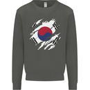 Torn South Korea Flag Korean Day Football Kids Sweatshirt Jumper Storm Grey