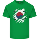 Torn South Korea Flag Korean Day Football Kids T-Shirt Childrens Irish Green