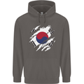 Torn South Korea Flag Korean Day Football Mens 80% Cotton Hoodie Charcoal
