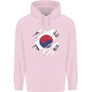 Torn South Korea Flag Korean Day Football Mens 80% Cotton Hoodie Light Pink