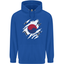 Torn South Korea Flag Korean Day Football Mens 80% Cotton Hoodie Royal Blue