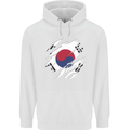 Torn South Korea Flag Korean Day Football Mens 80% Cotton Hoodie White