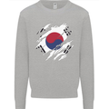Torn South Korea Flag Korean Day Football Mens Sweatshirt Jumper Sports Grey
