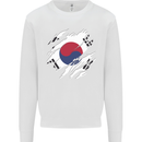Torn South Korea Flag Korean Day Football Mens Sweatshirt Jumper White