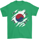 Torn South Korea Flag Korean Day Football Mens T-Shirt 100% Cotton Irish Green