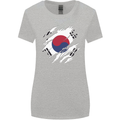 Torn South Korea Flag Korean Day Football Womens Wider Cut T-Shirt Sports Grey