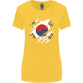 Torn South Korea Flag Korean Day Football Womens Wider Cut T-Shirt Yellow