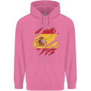 Torn Spain Flag Spanish Day Football Childrens Kids Hoodie Azalea