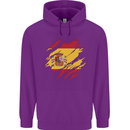 Torn Spain Flag Spanish Day Football Childrens Kids Hoodie Purple