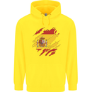 Torn Spain Flag Spanish Day Football Childrens Kids Hoodie Yellow