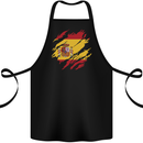 Torn Spain Flag Spanish Day Football Cotton Apron 100% Organic Black