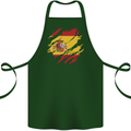 Torn Spain Flag Spanish Day Football Cotton Apron 100% Organic Forest Green