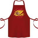 Torn Spain Flag Spanish Day Football Cotton Apron 100% Organic Maroon