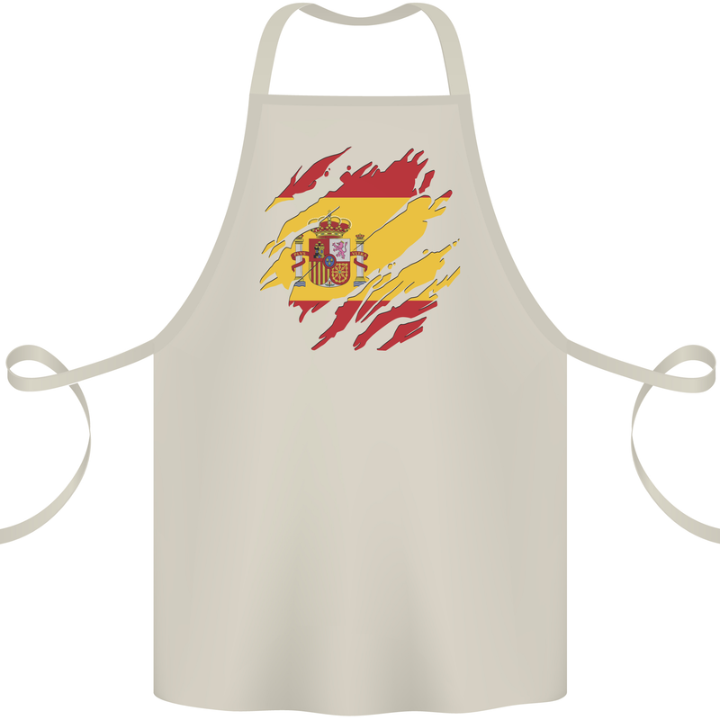 Torn Spain Flag Spanish Day Football Cotton Apron 100% Organic Natural