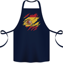 Torn Spain Flag Spanish Day Football Cotton Apron 100% Organic Navy Blue