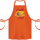 Torn Spain Flag Spanish Day Football Cotton Apron 100% Organic Orange