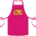 Torn Spain Flag Spanish Day Football Cotton Apron 100% Organic Pink