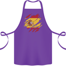 Torn Spain Flag Spanish Day Football Cotton Apron 100% Organic Purple