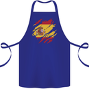 Torn Spain Flag Spanish Day Football Cotton Apron 100% Organic Royal Blue