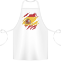 Torn Spain Flag Spanish Day Football Cotton Apron 100% Organic White