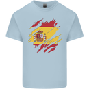 Torn Spain Flag Spanish Day Football Kids T-Shirt Childrens Light Blue