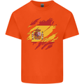 Torn Spain Flag Spanish Day Football Kids T-Shirt Childrens Orange