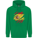 Torn Spain Flag Spanish Day Football Mens 80% Cotton Hoodie Irish Green
