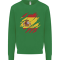 Torn Spain Flag Spanish Day Football Mens Sweatshirt Jumper Irish Green