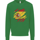 Torn Spain Flag Spanish Day Football Mens Sweatshirt Jumper Irish Green