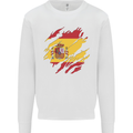 Torn Spain Flag Spanish Day Football Mens Sweatshirt Jumper White