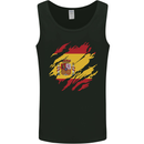 Torn Spain Flag Spanish Day Football Mens Vest Tank Top Black