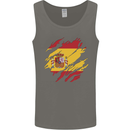 Torn Spain Flag Spanish Day Football Mens Vest Tank Top Charcoal