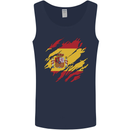 Torn Spain Flag Spanish Day Football Mens Vest Tank Top Navy Blue
