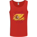 Torn Spain Flag Spanish Day Football Mens Vest Tank Top Red