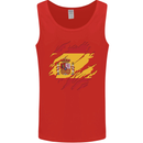 Torn Spain Flag Spanish Day Football Mens Vest Tank Top Red