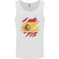 Torn Spain Flag Spanish Day Football Mens Vest Tank Top White