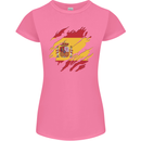 Torn Spain Flag Spanish Day Football Womens Petite Cut T-Shirt Azalea